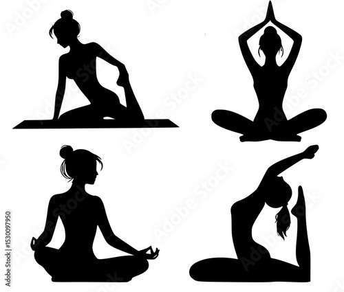 silhouette of a woman doing yoga