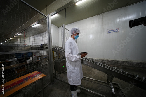 Food safety inspection process at a production facility during working hours