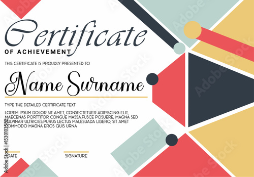 Modern Certificate Template Vector Design