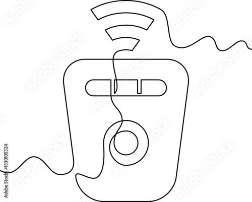 one line art Wireless Microphone or Clip On vector illustration. line art, one continuous line, simple, hand drawn and sketch style. for icons, symbols, signs or logos. PNG
