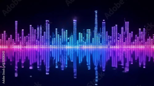A digital waveform or equalizer bouncing rhythmically to an imaginary beat. The motion is smooth, reactive, and visually synced as if pulsing with invisible music.
