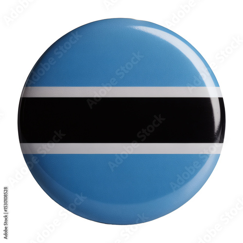 Free Download Glossy Round Pin Botswana Flag - High-Resolution Image of National Emblem - GFXLoad