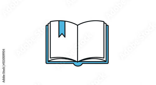 An open book with a bookmark, ready for reading and learning.