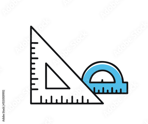 Geometry triangle ruler tool for measuring and drawing with accuracy.