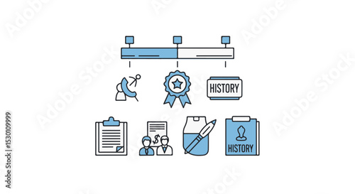 A set of icon that describes about history