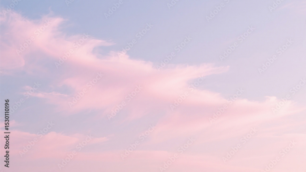 Obraz premium Serene pastel sky, dreamlike cloudscape image
