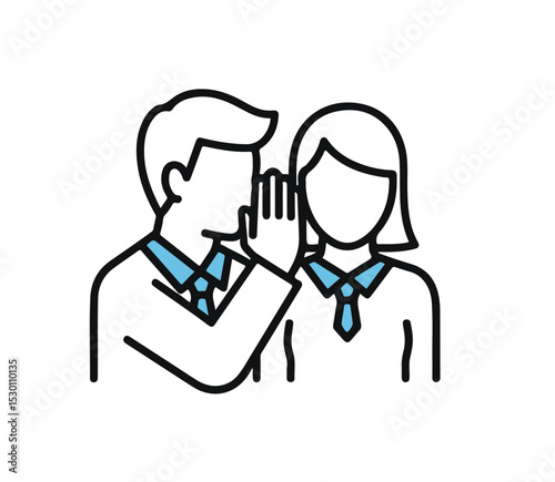 A hush-hush sharing between two people, secret information communication.