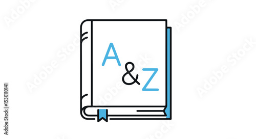 A book with "A & Z" on the cover, symbolizing the alphabet and knowledge.