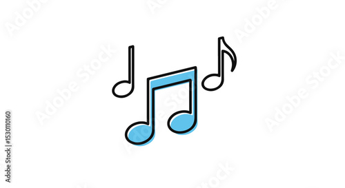 Musical notes floating in the air, creating a visual harmony of sound.