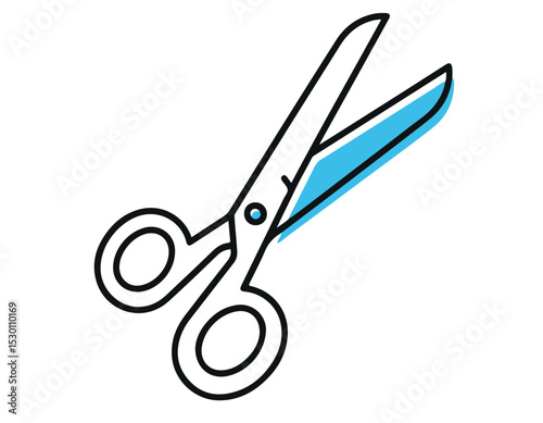 Scissors tool illustration with open blade.
