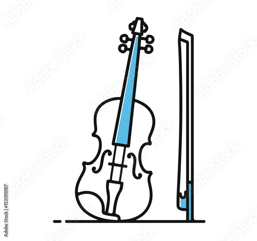 A Violin and Bow illustration.