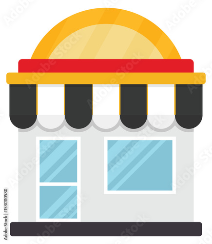 Store flat icon isolated on white background.