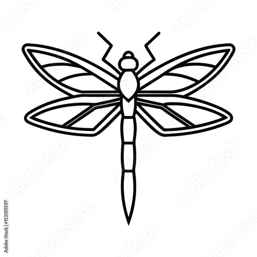 Glassy wing dragonfly logo design vector illustration