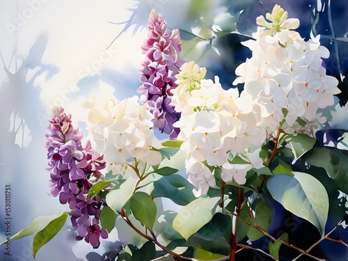 White and purple lilac