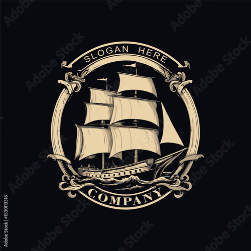 sailboat logo design template. Editable and ready to use