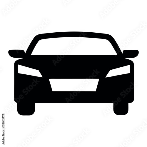 Front View Silhouette of a Modern Car Design Illustration