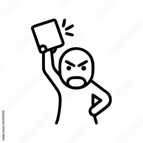 Angry Referee Displaying Yellow Card During Intense Sports Match in Stadium