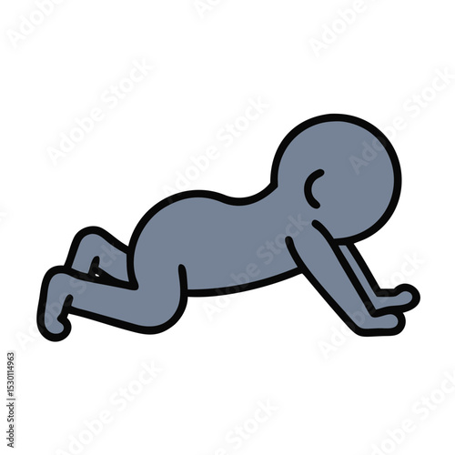 Crawling Infant Icon Representing Early Childhood Development and Mobility
