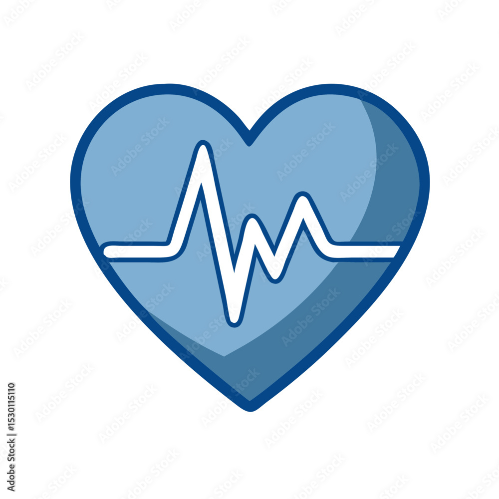Heart Health Symbol Illustrating Vitality and Wellness Through a Blue Heart Design Heart Health Symbol Illustrating Vitality and Wellness Through a Blue Heart Design
