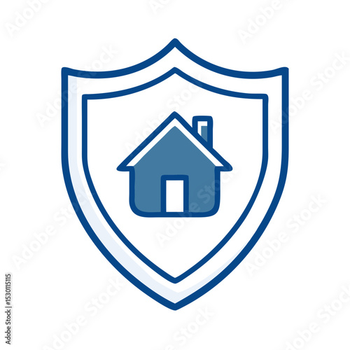 Home Insurance Shield Icon Representing Protection of Residential Properties