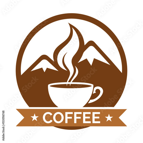 Coffee vintage logo vector art illustration