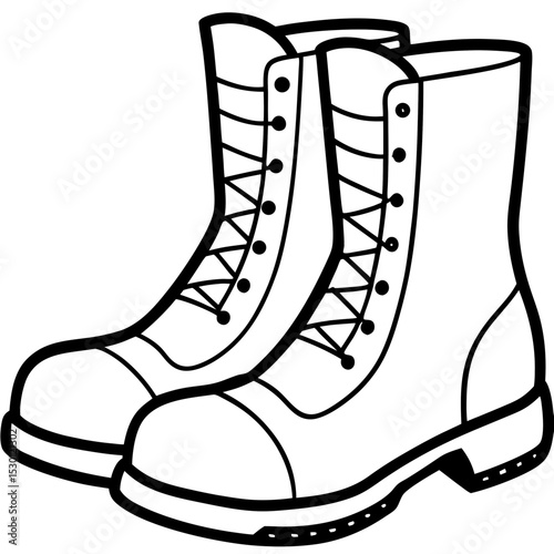 Simple Boots Vector on White Background 
