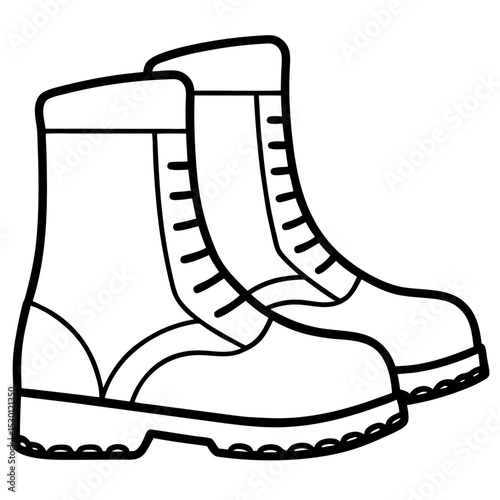 Simple Boots Vector on White Background 