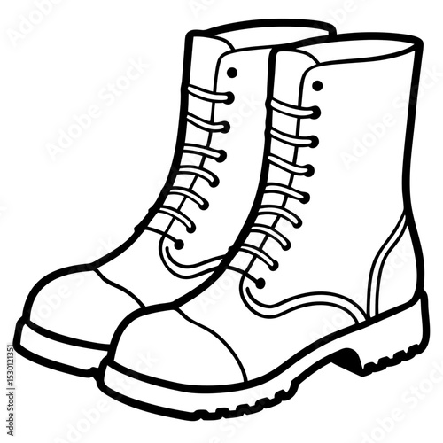 Simple Boots Vector on White Background 