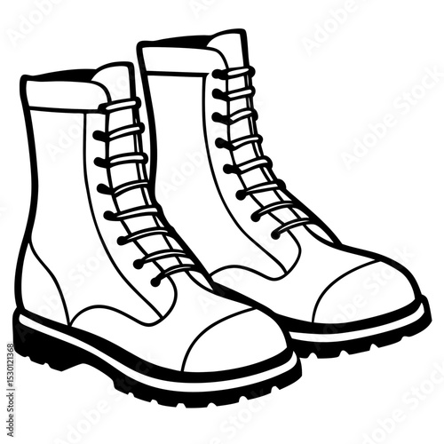 Simple Boots Vector on White Background 