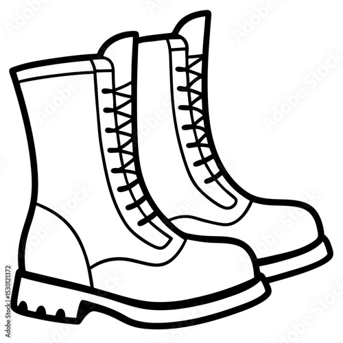 Simple Boots Vector on White Background 