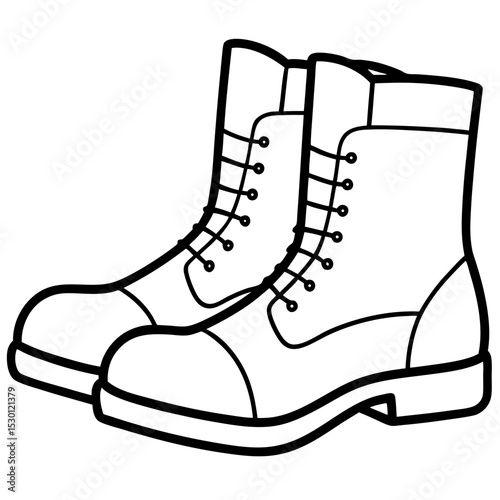 Simple Boots Vector on White Background 