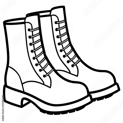 Simple Boots Vector on White Background 