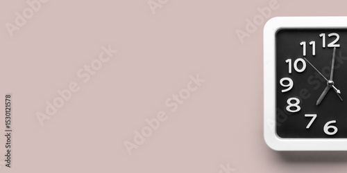Stylish clock on color back...