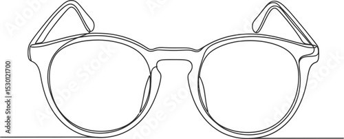 Vintage Glasses One Line Art Vector - Continuous Drawing on White Background