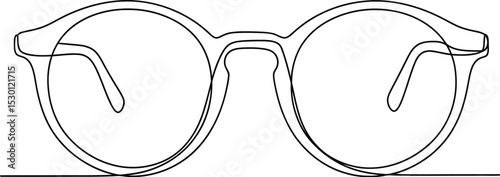 Vintage Glasses One Line Art Vector - Continuous Drawing on White Background