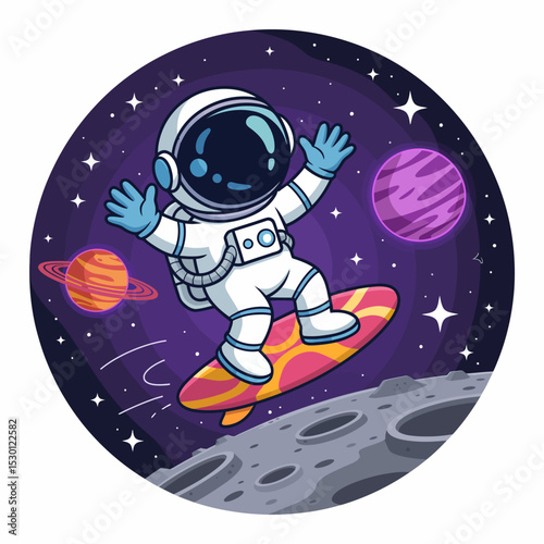 Astronaut Surfing on a Cosmic Wave