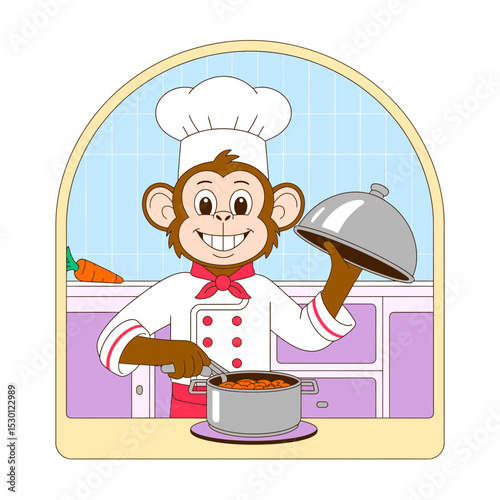 Monkey Chef Cooking Soup