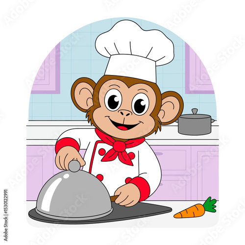 Monkey Chef Cooking
