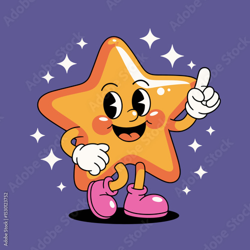 Star Character with Purple Background