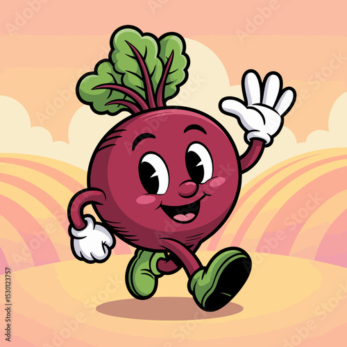 Beetroot Character with Background