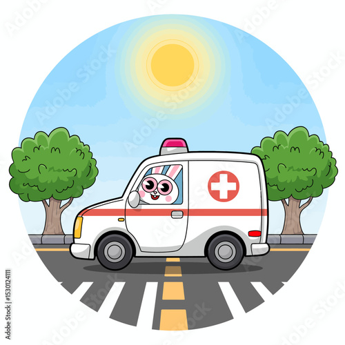 Rabbit Driving an Ambulance