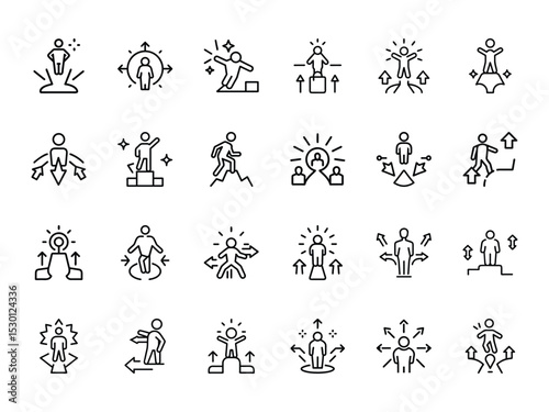 Vector collection of business leadership and success concept icons