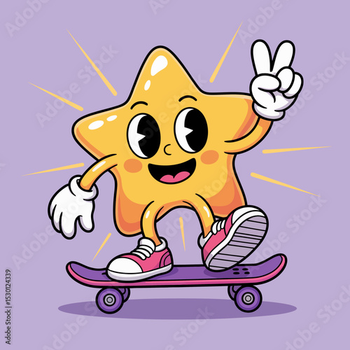 Star Skateboarding Action
