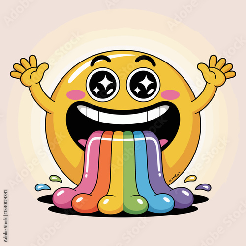 Rainbow Emoji Throwing Up Colors