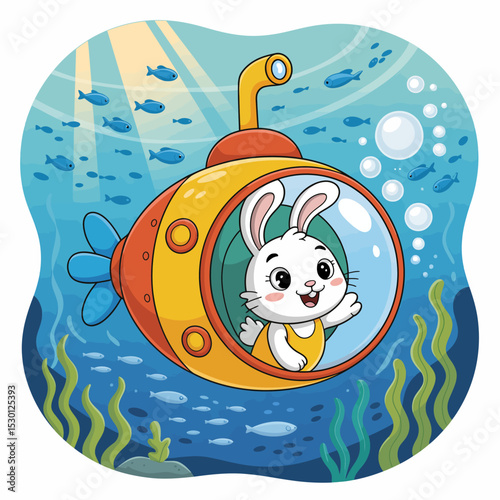 Happy Bunny in a Submarine