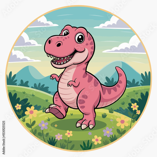 Pink Dinosaur Walking