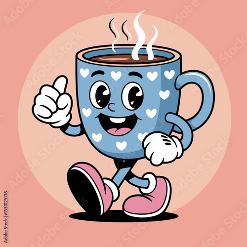 Happy Coffee Mug with Steam and Smile