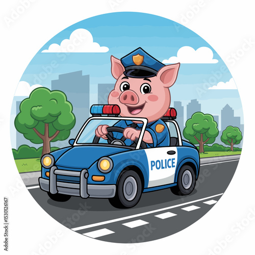 Pig Police in Car