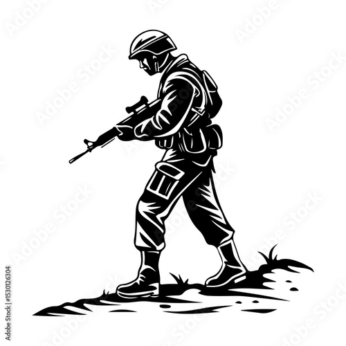 High Quality Soldier Silhouettes Vector Style