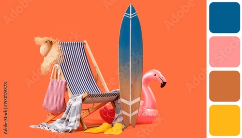 Inflatable ring, deck chair...